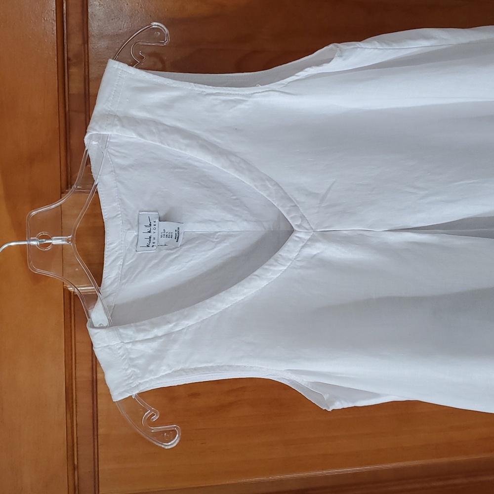 Nicole Miller New York Lined Linen Dress/Top White Sz S - Picture 6 of 8